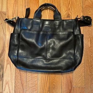 Coach Bleecker Black leather Utility tote messenger bag - unisex